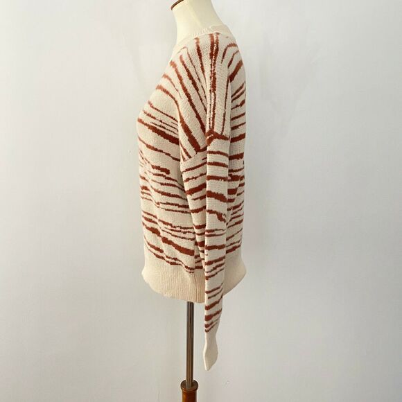 4SI3NNA Womens Zebra Print Pullover Sweater Crewneck Long Sleeve S Small - Picture 5 of 9